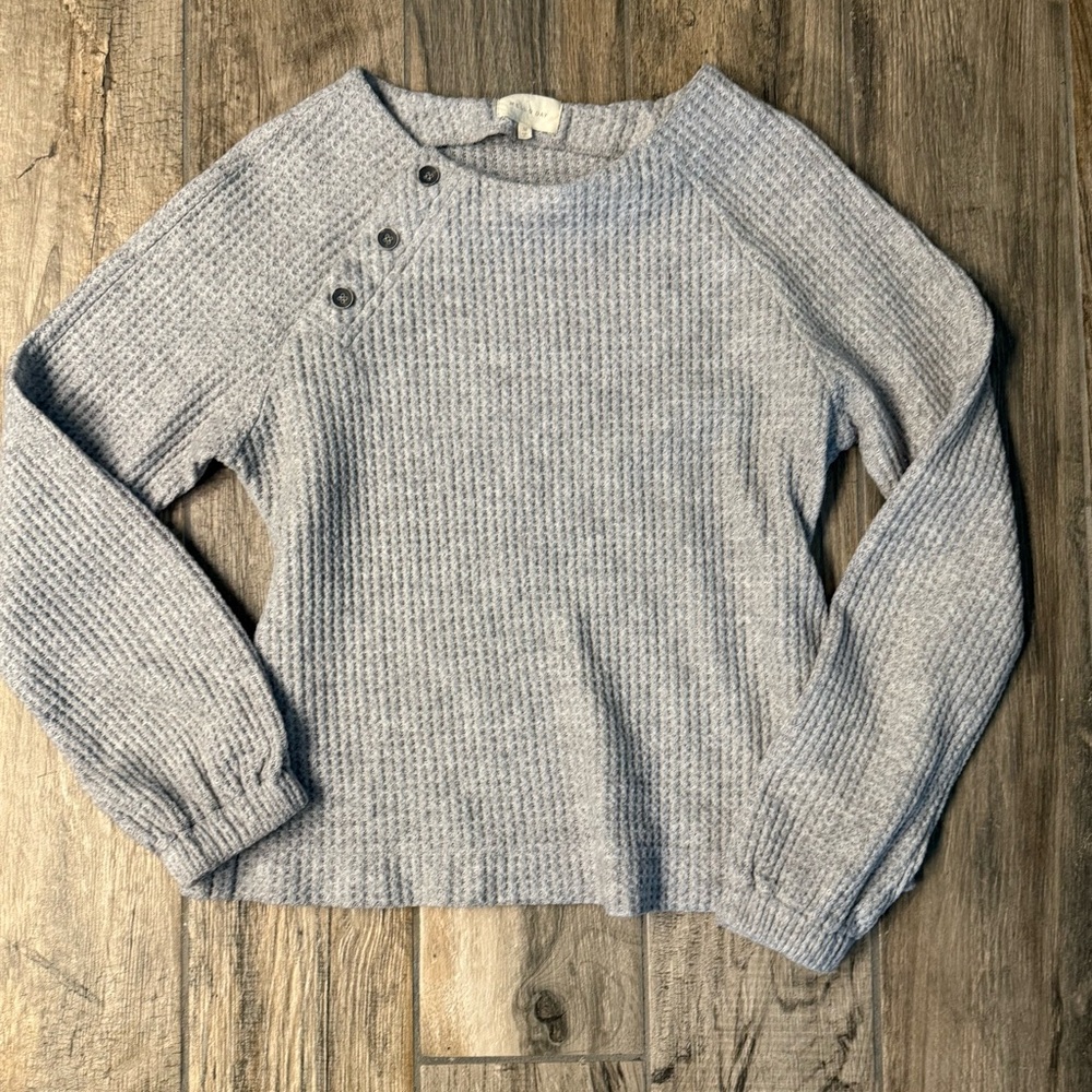 Melloday Gray Waffle Knit Sweater  Women’s Medium